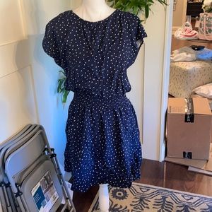 Blue & white polka dot dress